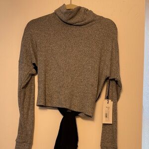 Fifteen Twenty Gray Reversible turtleneck light sweater